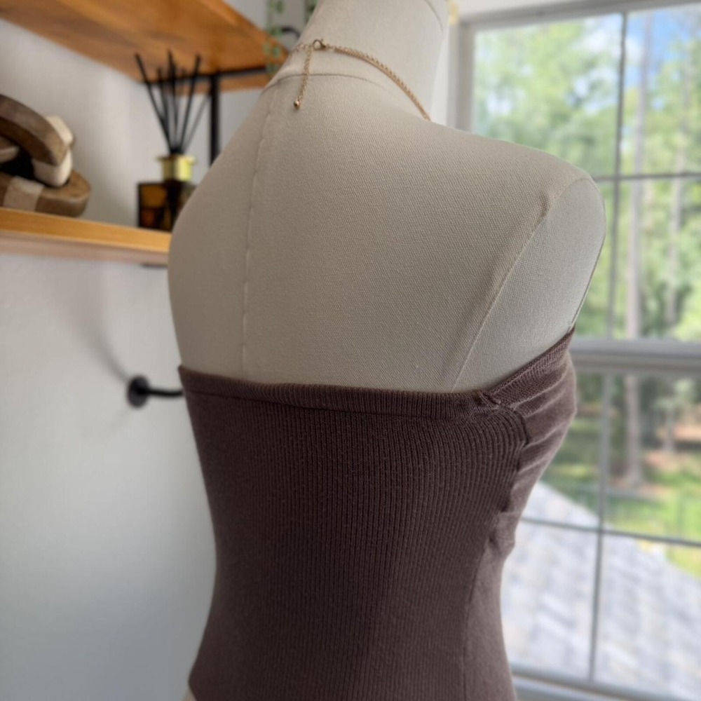 Women's Brown crossover tube top - Picture 3 of 8